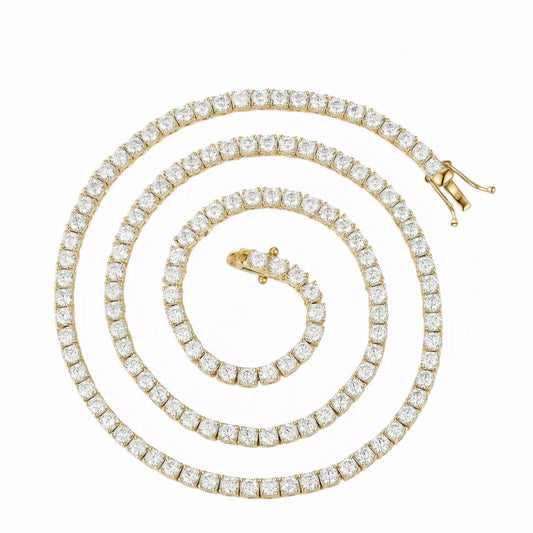 Round Moissanite Tennis Necklace