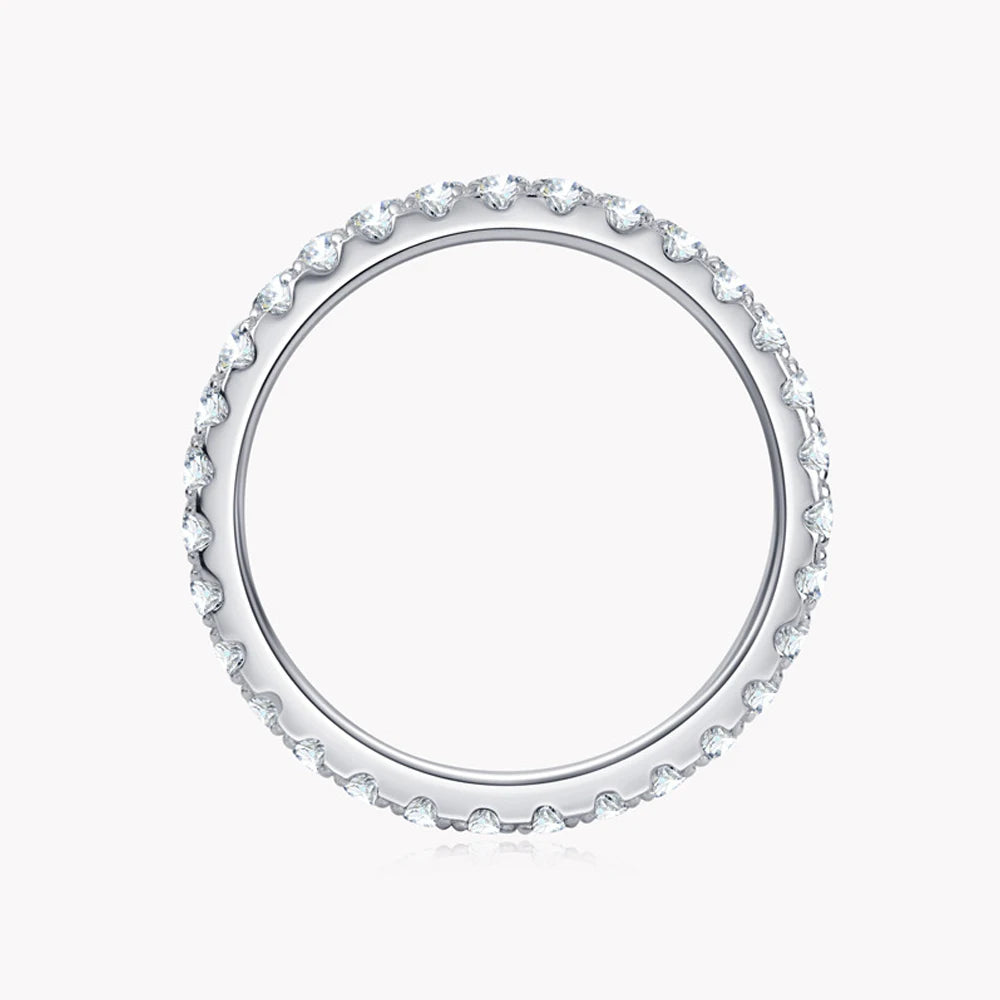 Slim Round Moissanite Full Eternity Band