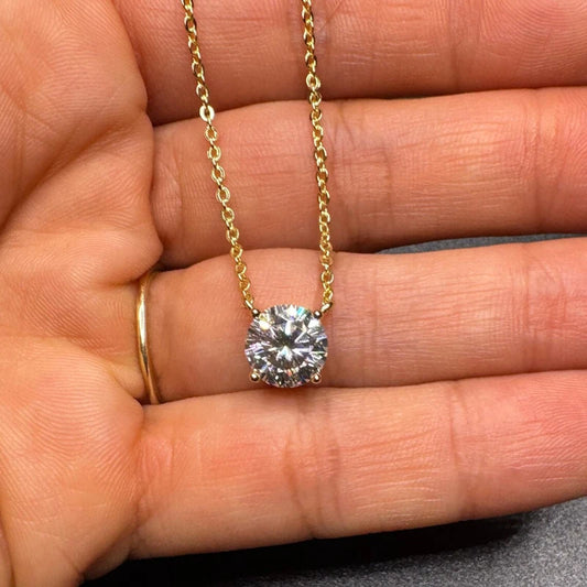 0.5–5 CT Solitaire Moissanite Necklace