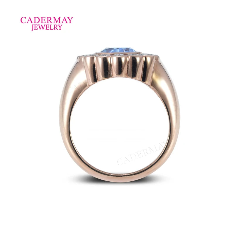 Chic Dainty Pinky Ring 925 Silver 6x8mm Oval Shape Light Blue Lab Grown Sapphire Moissanite Halo Ring Women Men