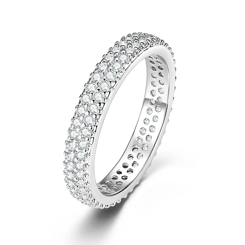 Ehhai Lab Created Diamond Moissanite Full Eternity Band Engagement Ring for Women Men 14K Gold Filled Wedding Fine Jewelry Gifts