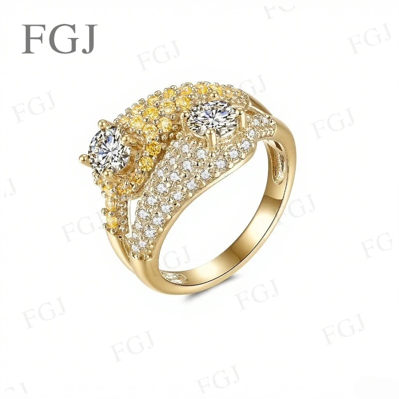 With GRA Original Solid 925 Sterling Silver Moissanite Ring For Women Luxury Jewelry With Stamp Engagement Gift Trend Charms