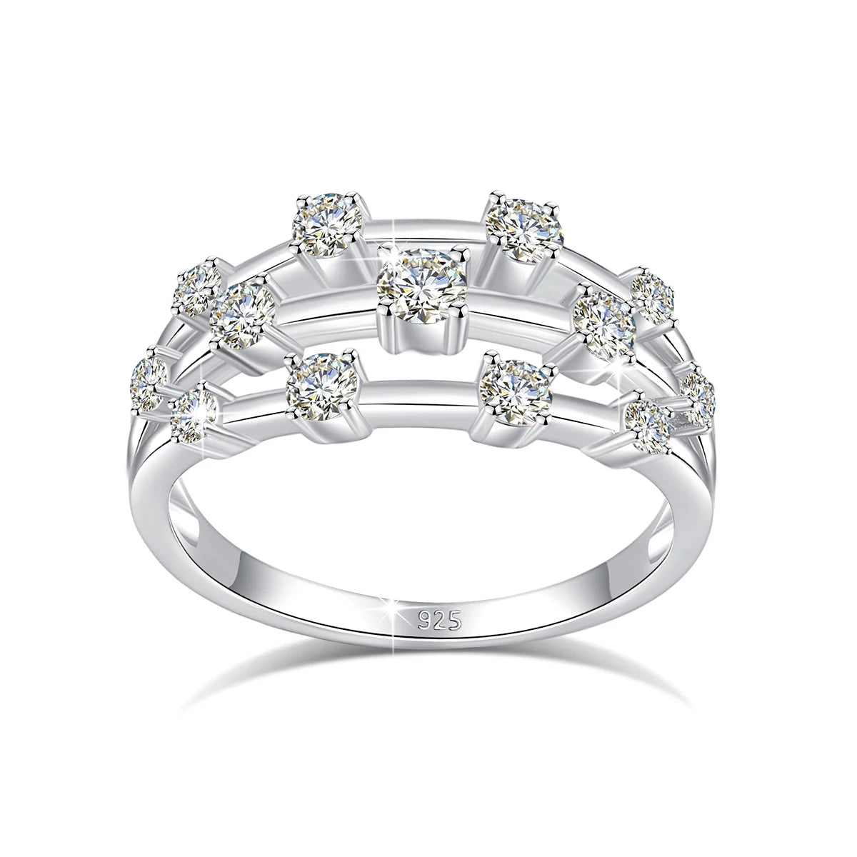Moissanite Ring for Women 925 Sterling Silver Girls Jewelry Wedding Band Trendy Anniversary Gift Madam Fine Jewelry