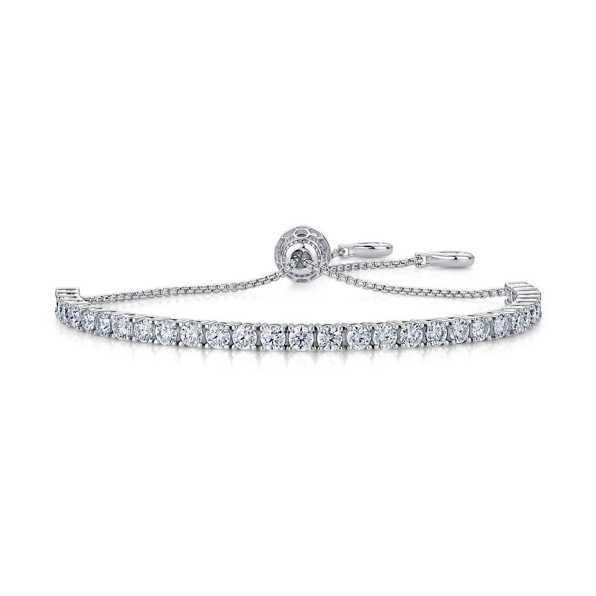 Elegant 3/4/5mm Moissanite Tennis Bracelet 925 Sterling Silver Gold Plated Adjustable Bracelets