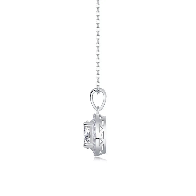 1.5ct Oval D Color Moissanite Clavicle Necklace for Women 925 Sterling Silver Hypoallergenic Pendant Chain Fashion Layering Gift