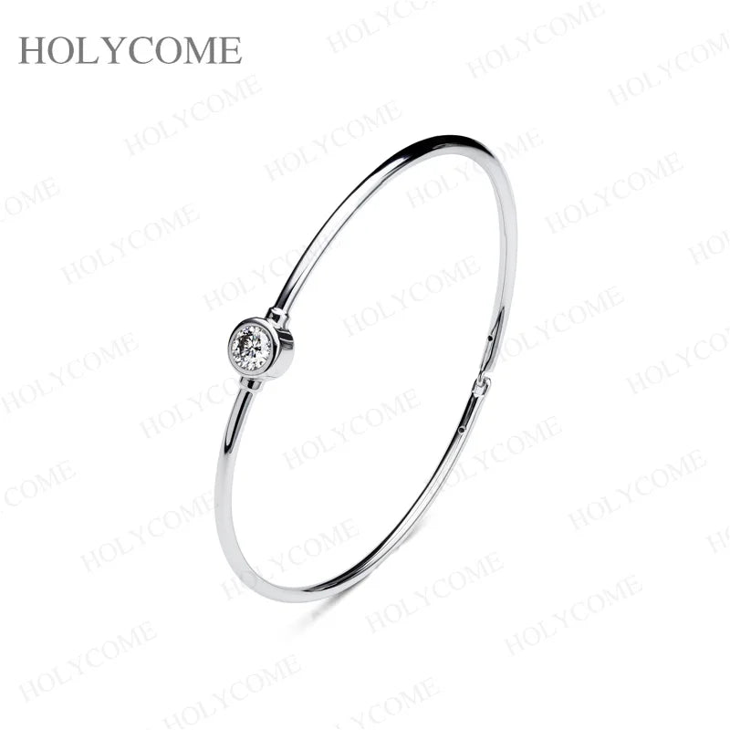 0.5Carat D Moissanite Bangle Bracelet S925 Silver Fine Jewelry for Women Classic Valentine's Day Birthday Gift With Certificate