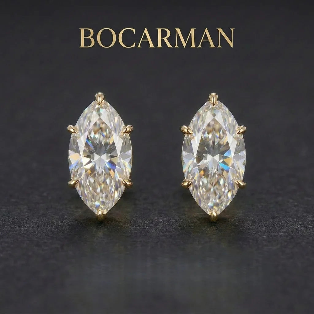 S925 Sterling Silver Round Cut Moissanite Stud Earrings for Women GRA Certified D Color VVS1 Sparkling Elegant Daily Wear