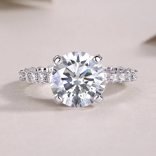 5 CT Round Solitaire Moissanite Ring