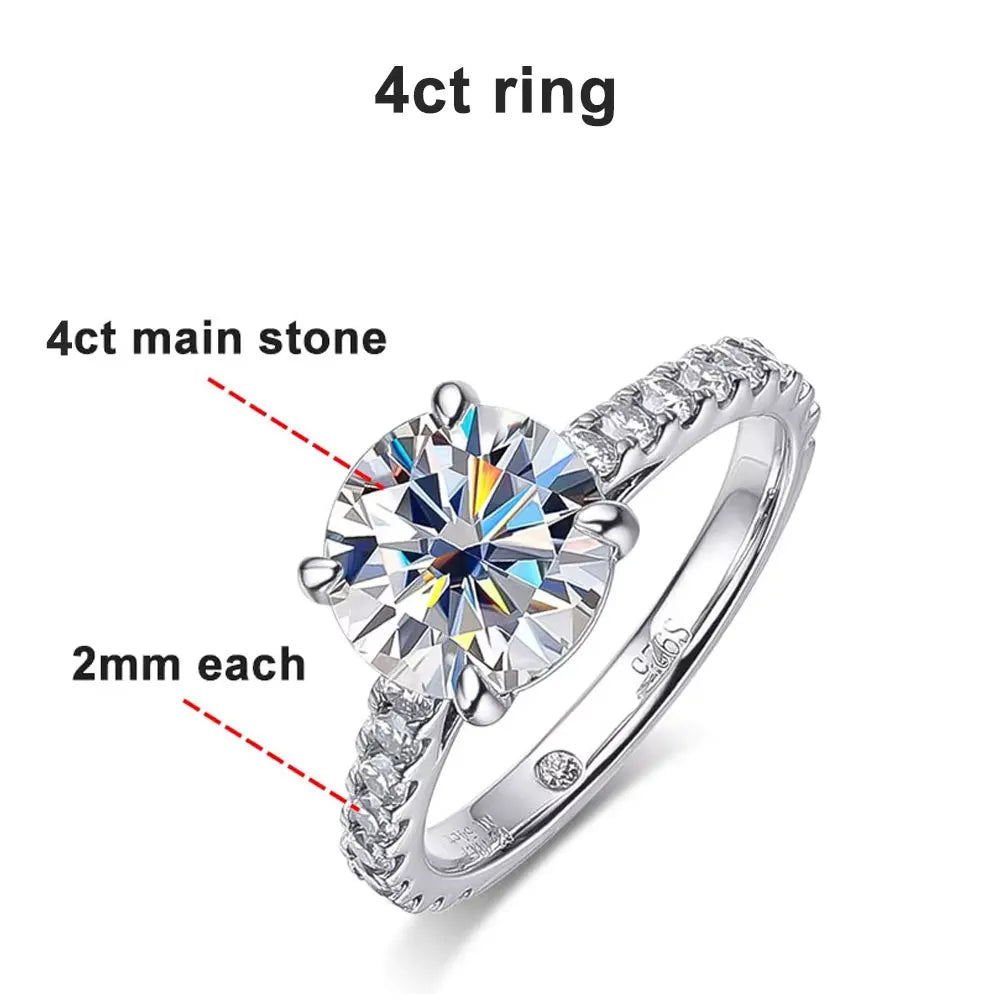 2–4 CT Moissanite Bridal Set with Eternity Band