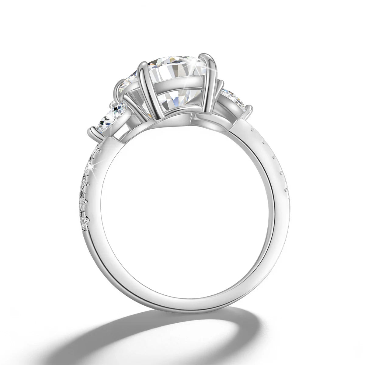 4.5ct Oval Cut Moissanite Engagement Ring for Women, 925 Sterling Silver D Color VVS1 Diamond Ring  Promise Wedding Fine Jewelry