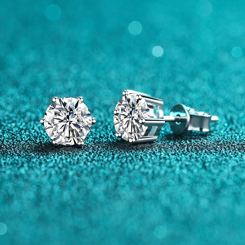 NeeTim 1ct 2ct 3ct 4ct Moissanite Earrings Necklace Sets for Women 925 Silver with White Gold Plated Wedding Party Jewelry Sets
