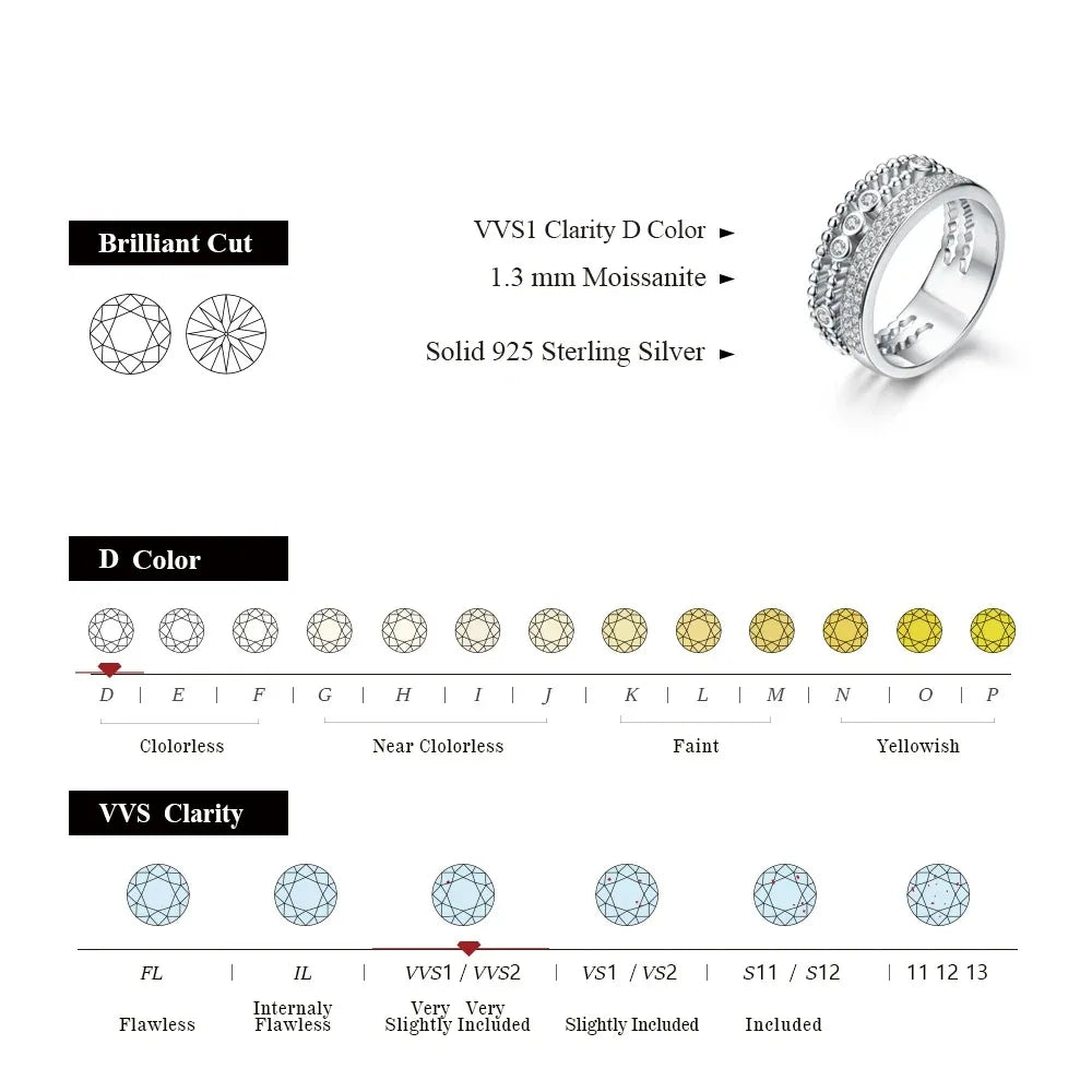 CHARMING Stack Shape Moissanite Ring Lab Diamond for Women Solid White Gold 100%925 Sterling SIlver With Certificed Jewelry Gift