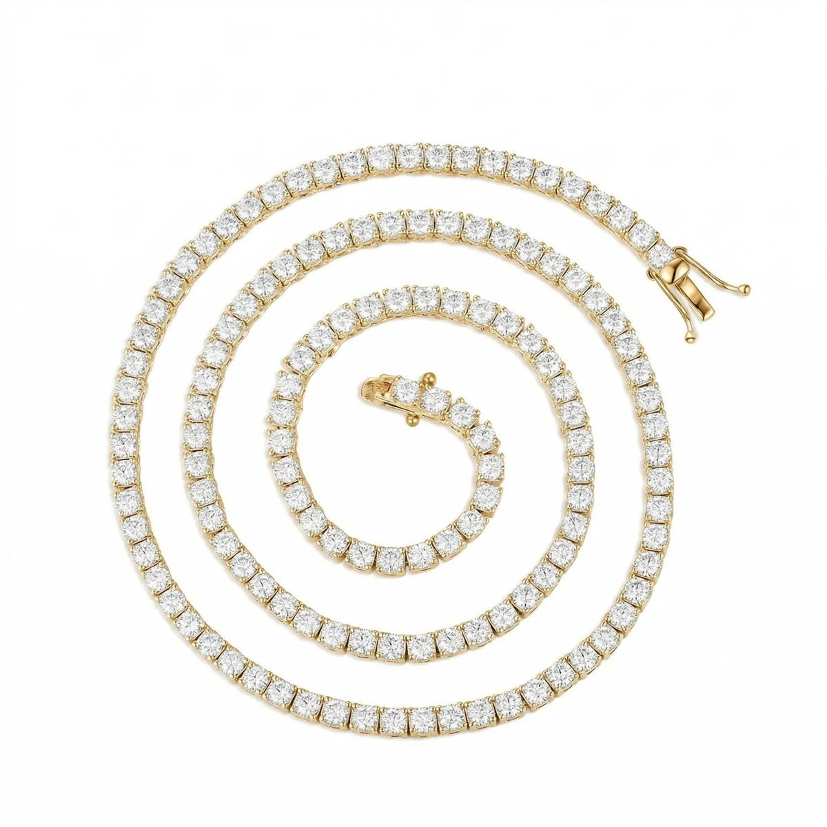 Round Moissanite Tennis Necklace