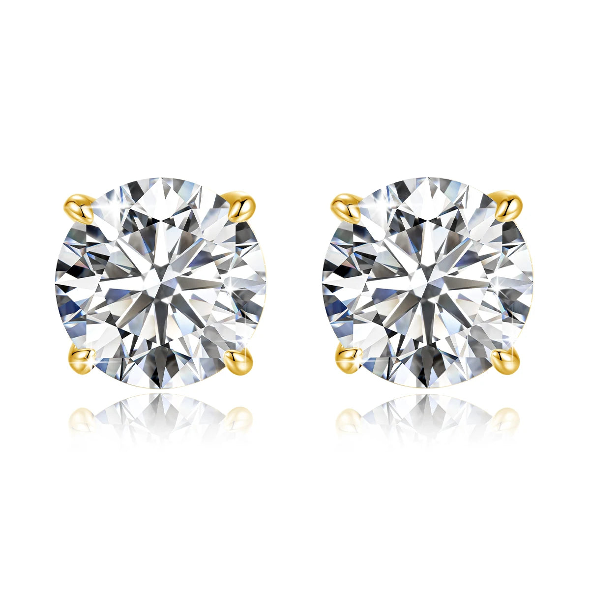 925 Silver Moissanite Round Stud Earrings for Women Men GRA Certified Moissnaites 18K Gold  Plated Ear Studs Wedding Jewelry