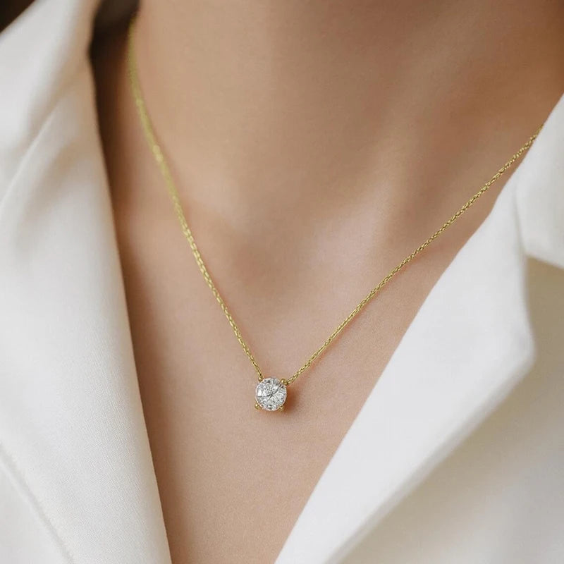0.5–5 CT Solitaire Moissanite Necklace