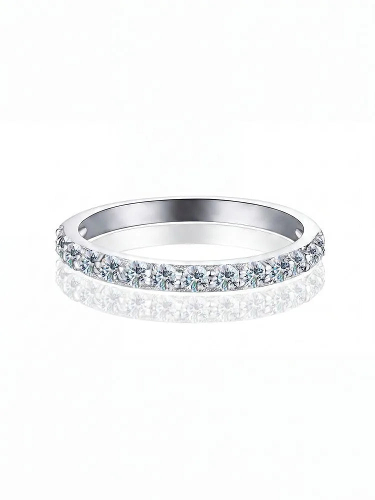 Real Moissanite Diamond Solitaire Stackable Wedding Rings for Women 925 Sterling Silver Luxury Fashion Quality Fine Jewelry