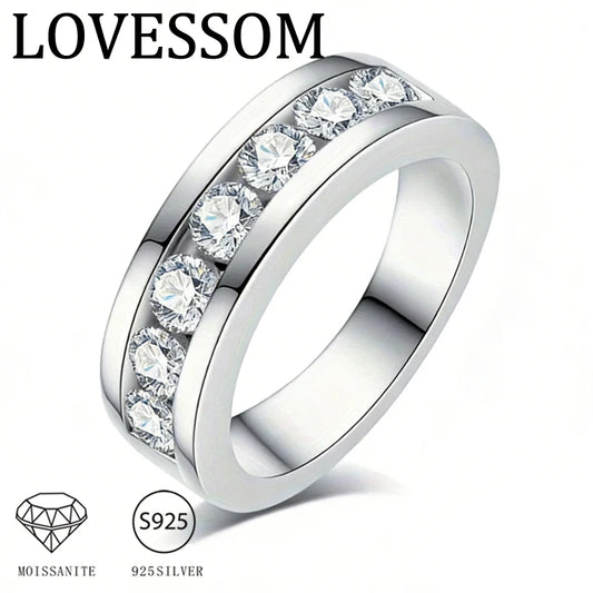 A Simple and Stylish 925 Sterling Silver Ring with a 2.1-Carat Moissanite, Perfect as a Gift for Women.