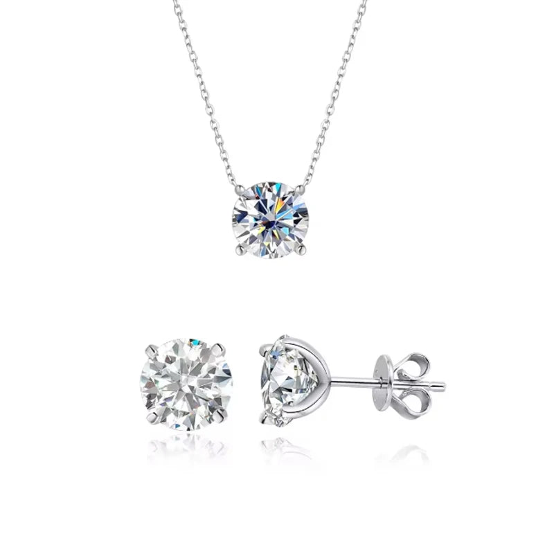 Smyoue Certified 1-5CT Real Moissanite Jewelry Sets for Women Men Lab Diamond D Vvs1 Dainty Brilliant s925 Sterling Silver Set