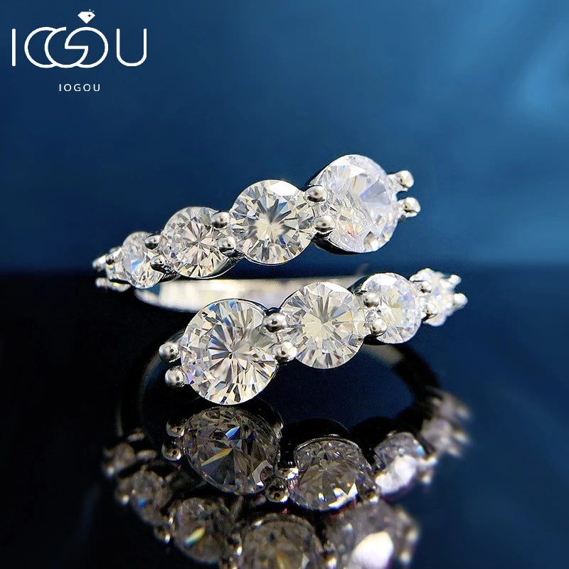 3.26cttw All Moissanite Rings for Woman Sparkling Diamond Wedding Band Anniversary Engagement Ring 925 Sterling Silver Jewelry