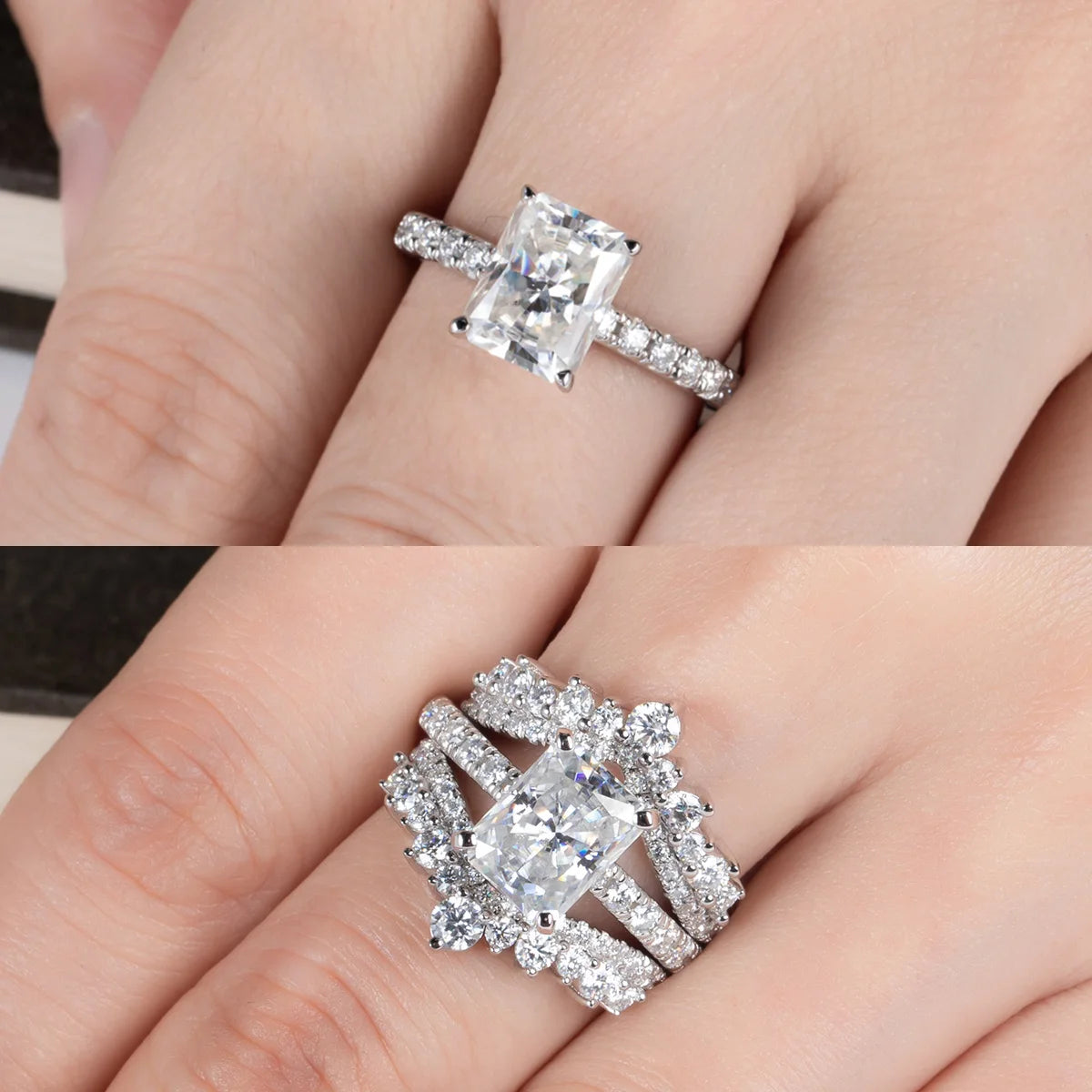 3 CT Radiant Cut Moissanite Engagement Ring