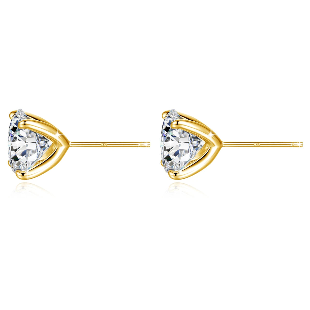 925 Silver Moissanite Round Stud Earrings for Women Men GRA Certified Moissnaites 18K Gold  Plated Ear Studs Wedding Jewelry
