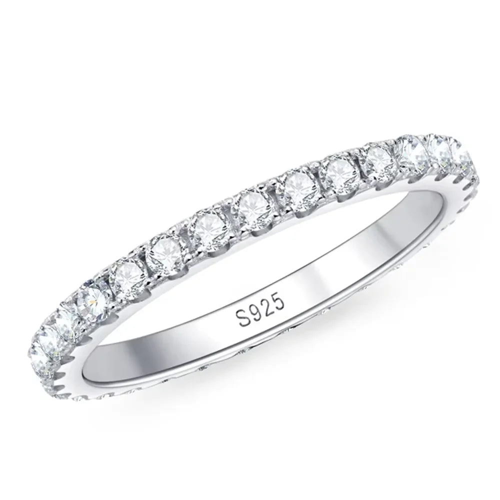 Slim Round Moissanite Full Eternity Band
