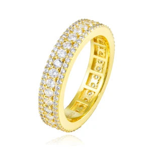 TUHE Moissanite Ring For Men 925 Sterling Silver 18K White Gold Plated Hip Hop Bling Jewelry Gift