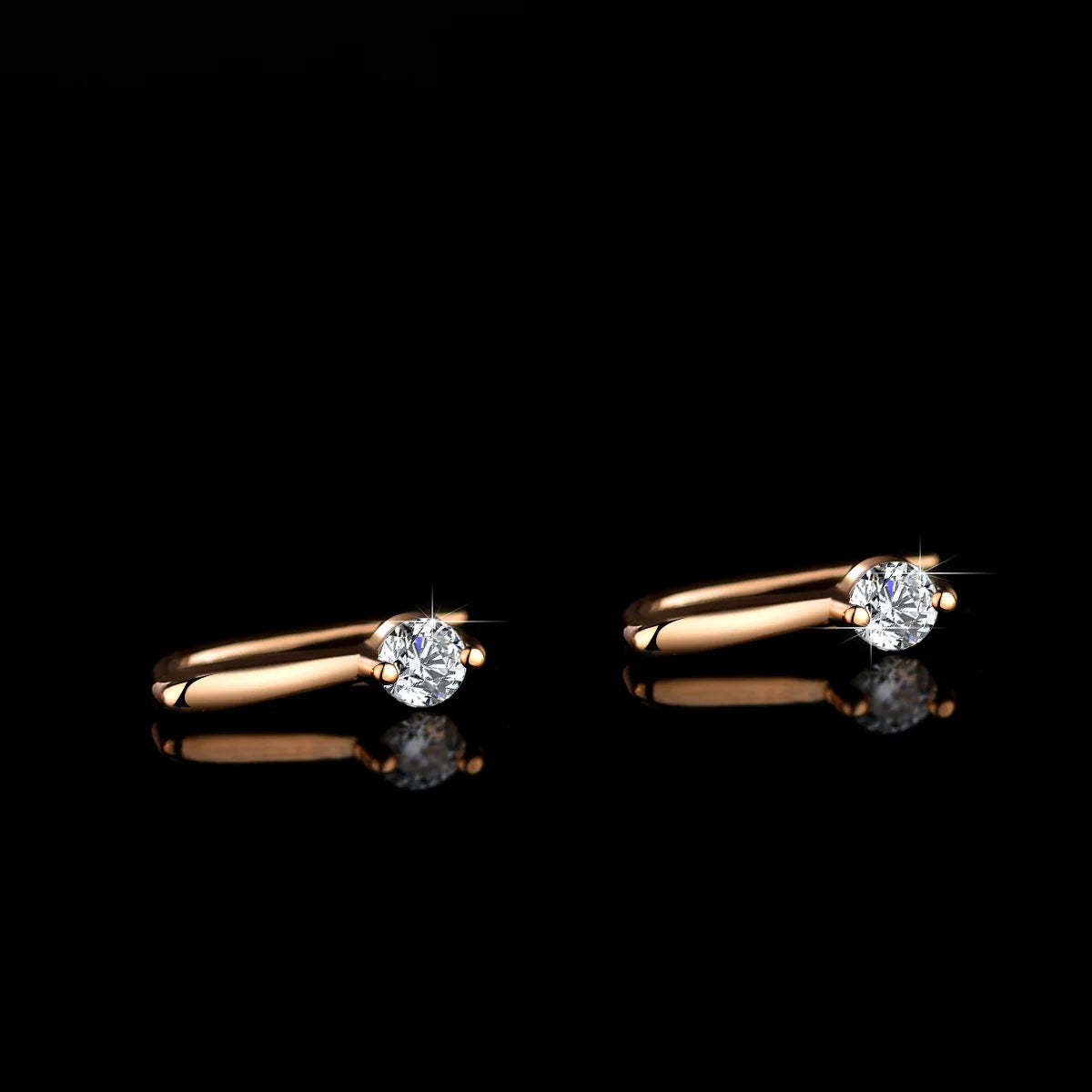 Moissanite Earrings Lab Diamond 925 Sterling Silver with White Champagne Gold Plated Studs Hoop Earring Wedding Jewelry