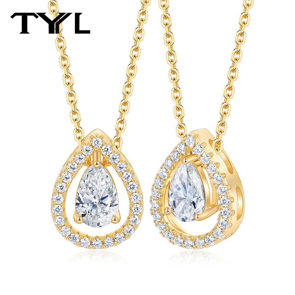 TYYL Moissanite Heart Pendant Necklace for Women Romantic Love Pendant 925 Sterling Silver Elegant Daily Wear Fine Jewelry Gift