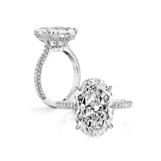 8 CT Oval Cut Moissanite Statement Ring