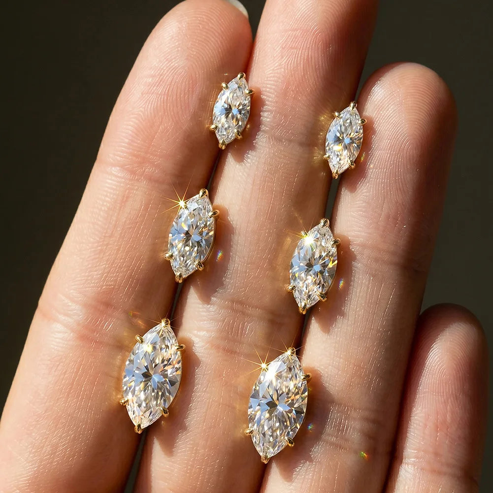 S925 Sterling Silver Round Cut Moissanite Stud Earrings for Women GRA Certified D Color VVS1 Sparkling Elegant Daily Wear