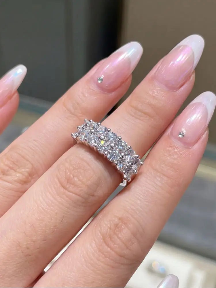 Real 1.4ct Moissanite Diamond Round Updated Ring for Women 925 Sterling Sliver Wedding Engagement Daily Wear Luxury Fine Jewelry