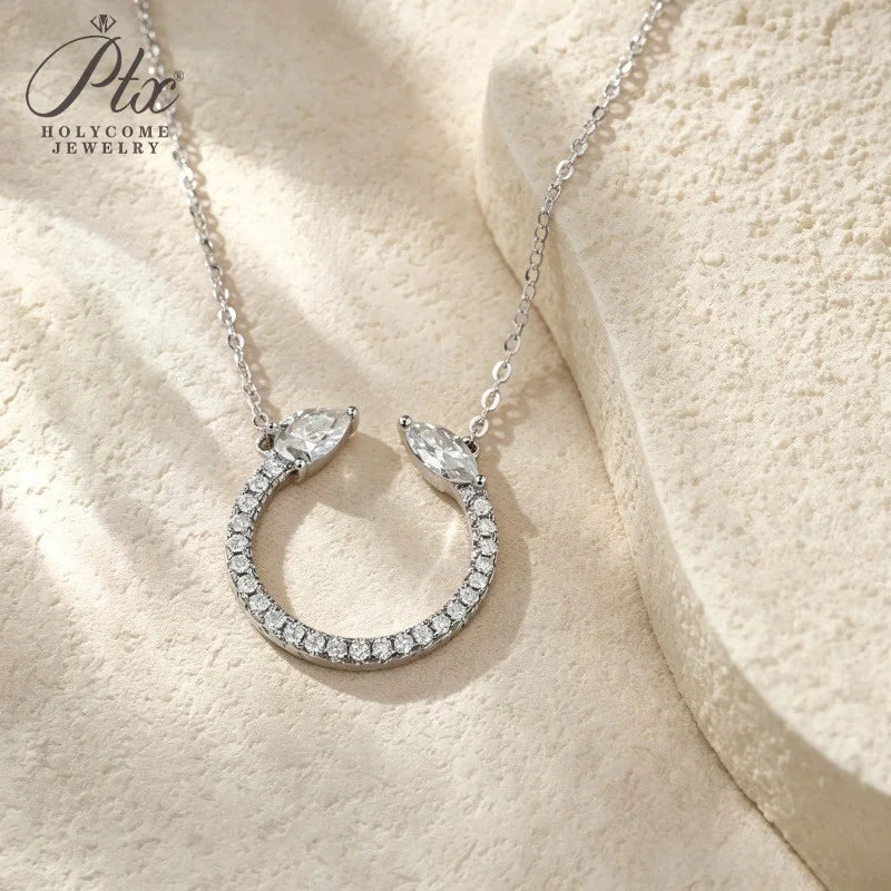 Moissanite Pendant Necklace Water Drop 925 Sterling Silver 18K Gold Plated Classical Unique Gift for Woman Holycome Jewelry