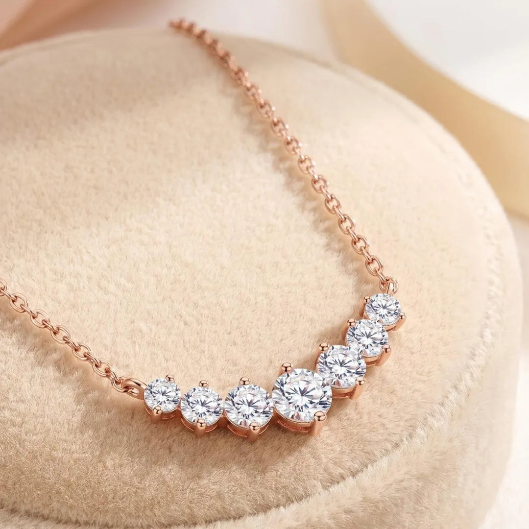Moissanite Necklace for Woman S925 Sterling Sliver Diamond Pendant Plated Platinum Engagement Wedding Jewely