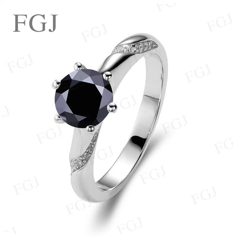 Moissanite Women Rings Straight-Shank 6 Prongs Psychic Style Ring S925 Women's Engagement Band Wedding Fashion Jewelry Gifts