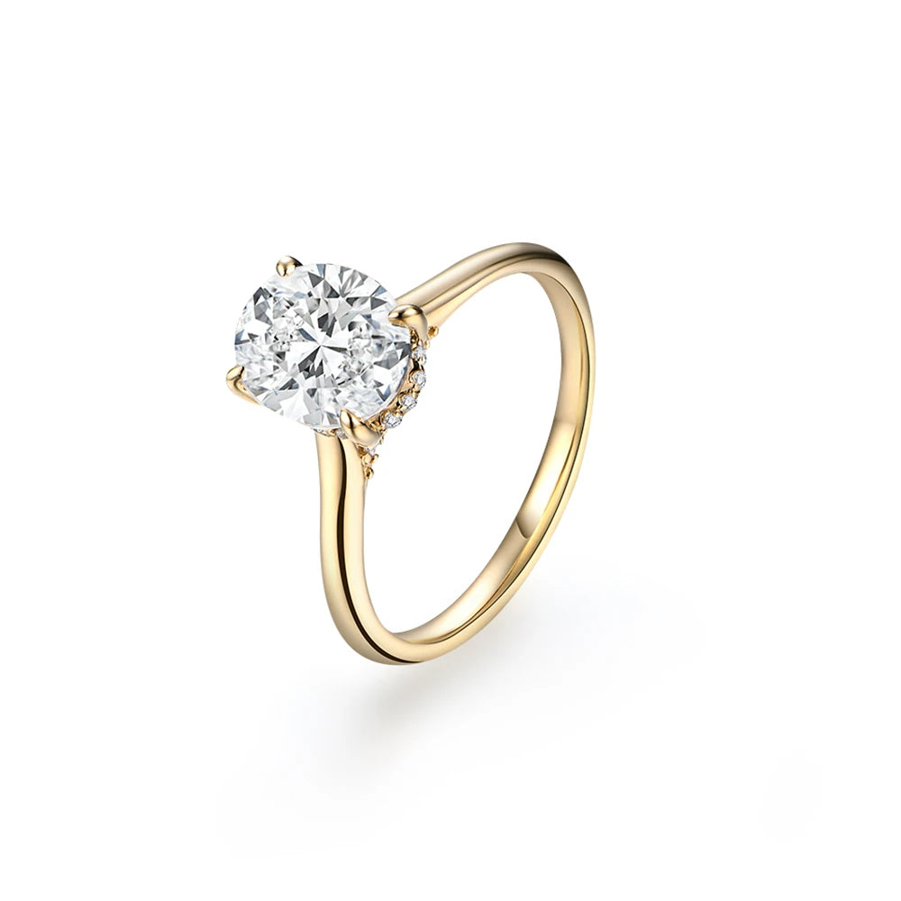 2 CT Oval Cut Solitaire Moissanite Ring
