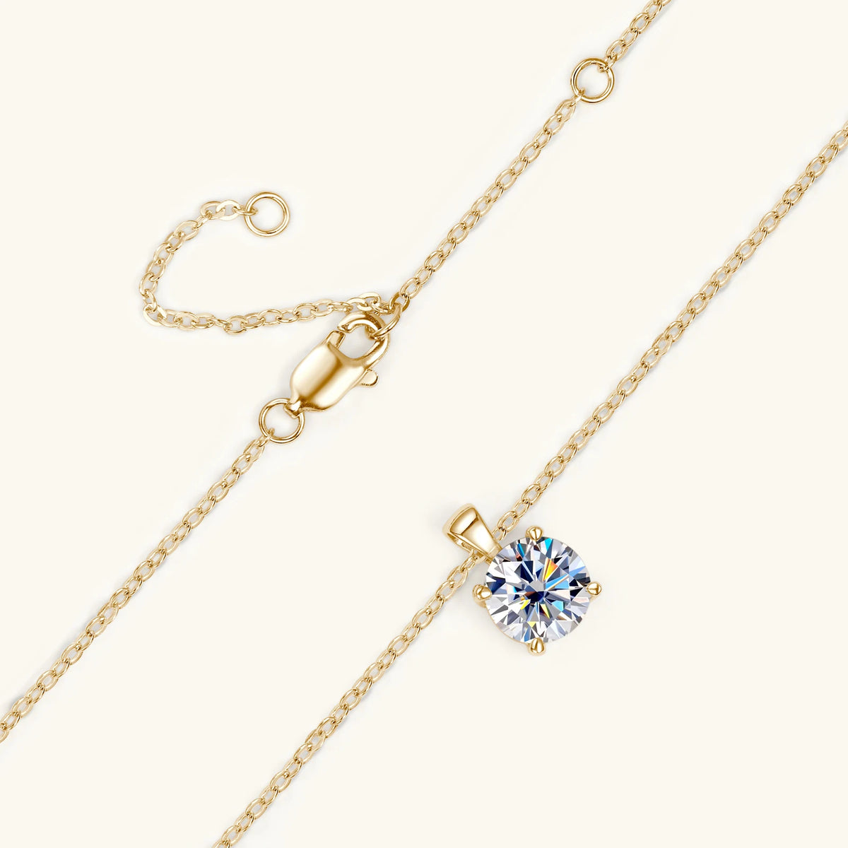 1.0 Carat 2ct 3ct D Moissanite Solitaire Drop Necklaces 18k Gold Plated Pendant Original Real 925 Silver Chain Jewelry for Women