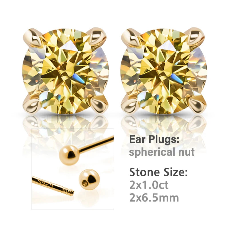 GIGAJEWE 925 Sterling Silver 4-Prong Stud Earrings D Color & Nova Color Moissanite Earrings for Women Fine Jewelry Gift