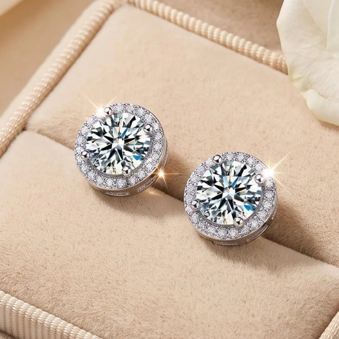 1ct D Color Moissanite Earring for Women Wedding Fine Jewely with GRA 925 Sterling Sliver Plated 18k White Gold Earring Gift