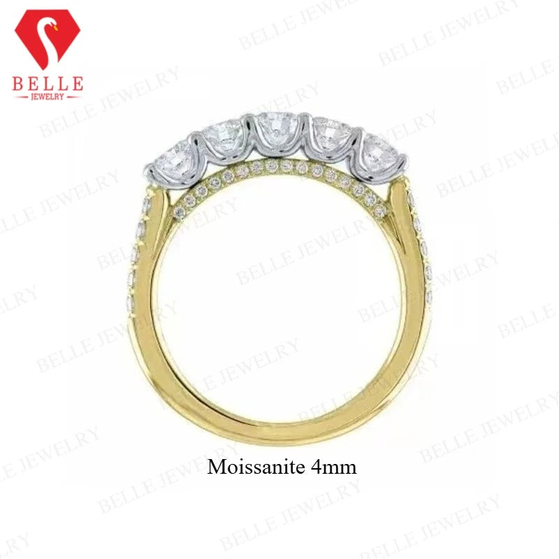 S925  Moissanite Eternity Ring, Round Brilliant Cut Jewelry Gift for Weddings and Anniversaries