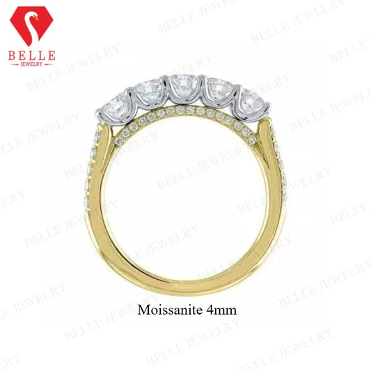 S925  Moissanite Eternity Ring, Round Brilliant Cut Jewelry Gift for Weddings and Anniversaries