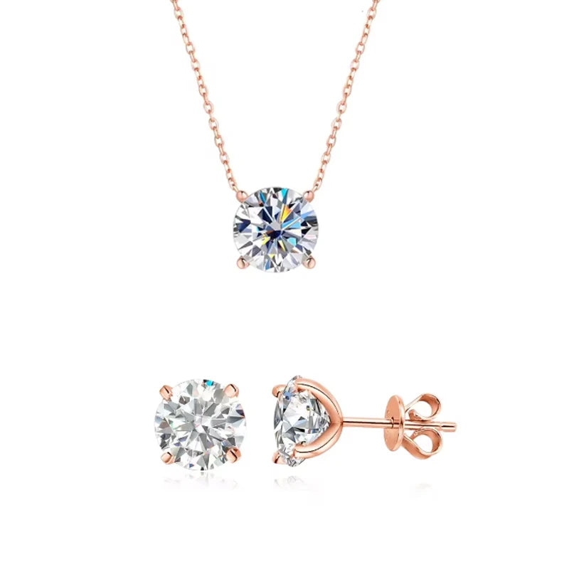 Smyoue Certified 1-5CT Real Moissanite Jewelry Sets for Women Men Lab Diamond D Vvs1 Dainty Brilliant s925 Sterling Silver Set
