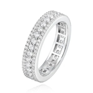 TUHE Moissanite Ring For Men 925 Sterling Silver 18K White Gold Plated Hip Hop Bling Jewelry Gift