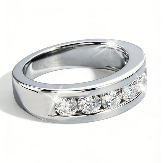 A Simple and Stylish 925 Sterling Silver Ring with a 2.1-Carat Moissanite, Perfect as a Gift for Women.