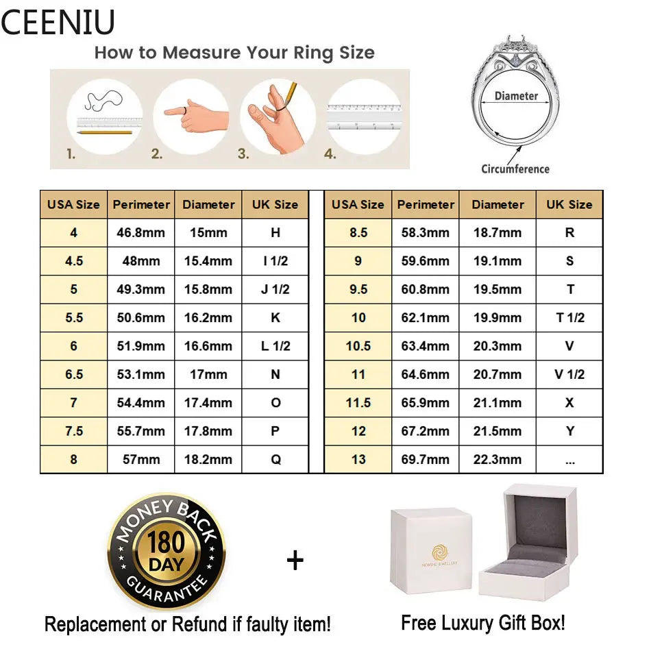 Moissanite Wedding Rings for Women Original 925 Sterling Silver Eternity Band Engagement Ring Fine Jewelry