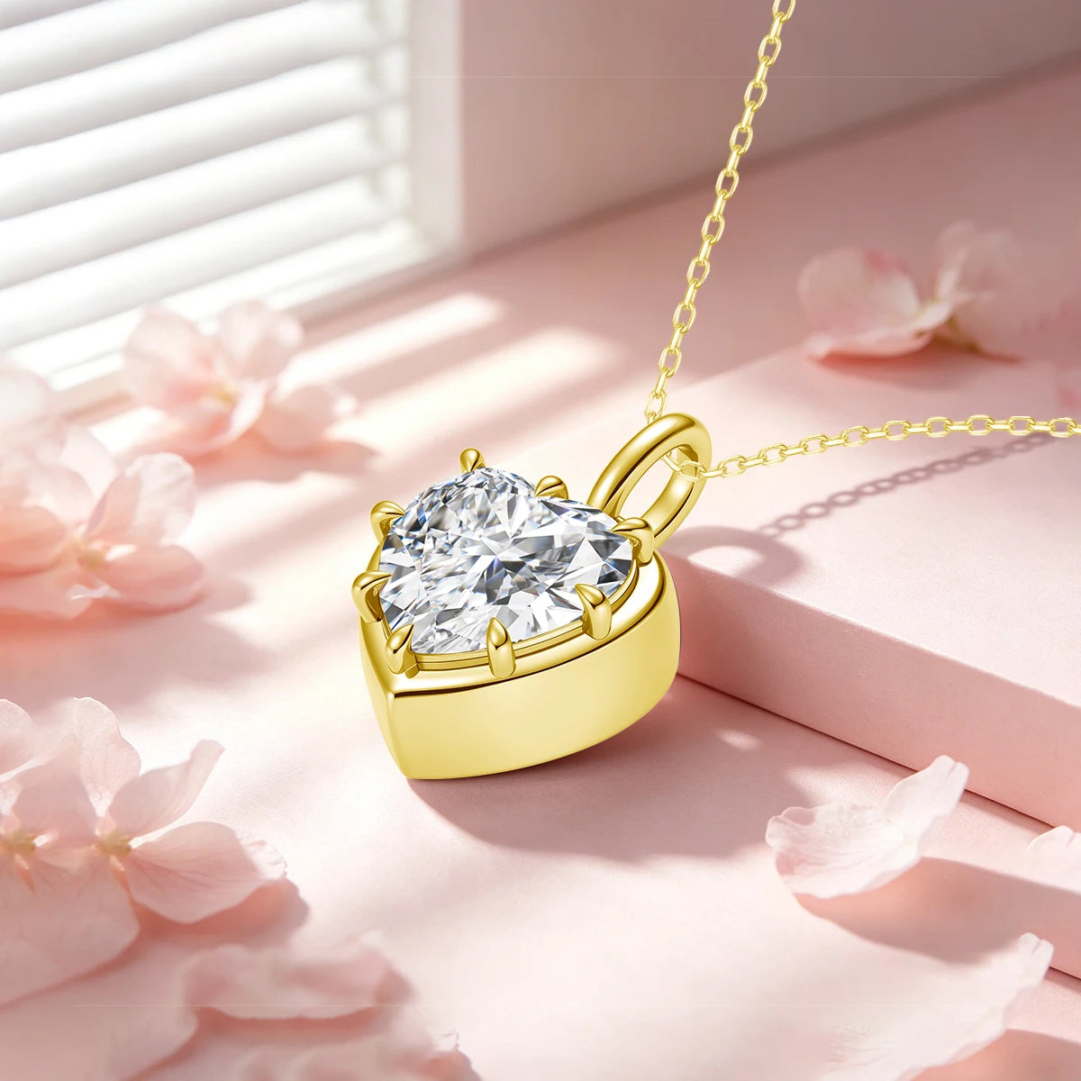 Heart Shape Necklace Pendant 2CT D Color Moissanite 14K Gold Filled for Girlfriend Fiancée Gift  Valentine's Day Gifts Romantic