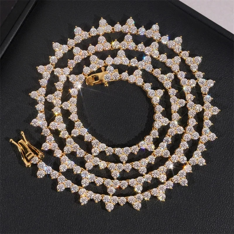 925 Silver 2.5MM Real Moissanite Tennis Necklace 3 Prong Hiphop Jewelry Bling Diamond Link Chain Necklaces Women Men Pass Tester