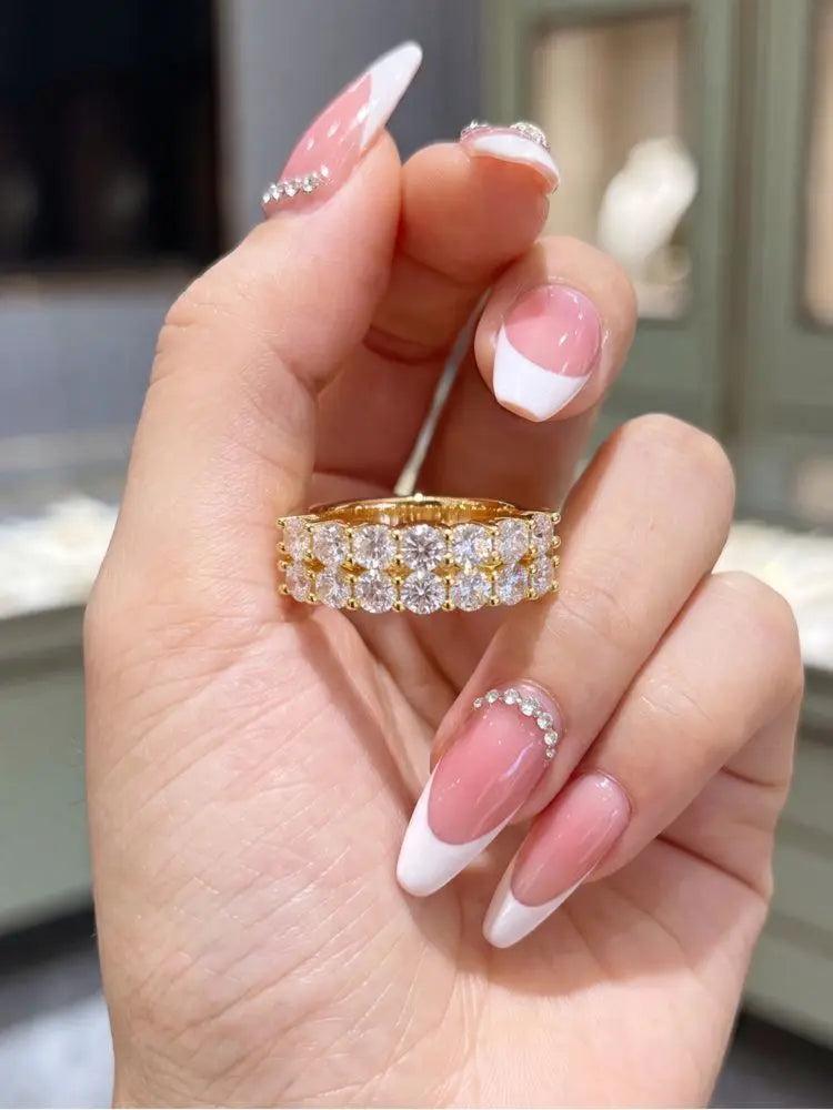 Real 1.4ct Moissanite Diamond Round Updated Ring for Women 925 Sterling Sliver Wedding Engagement Daily Wear Luxury Fine Jewelry