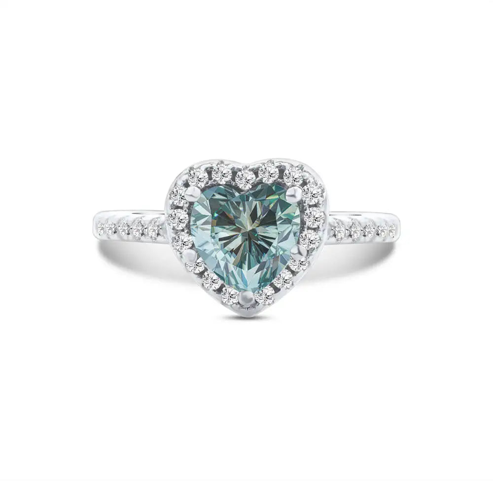 D Color Moissanite Women's Ring Real 925 Sterling Silver Heart-shaped Shining Ring With Certificate Proposal Luxury Jewelry Gift