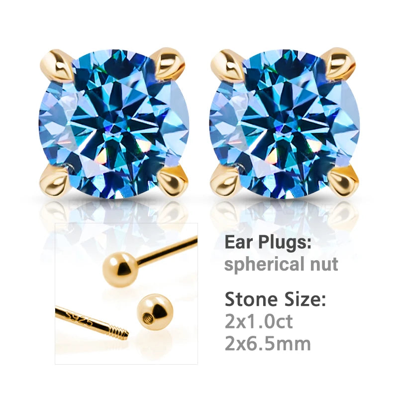 GIGAJEWE 925 Sterling Silver 4-Prong Stud Earrings D Color & Nova Color Moissanite Earrings for Women Fine Jewelry Gift